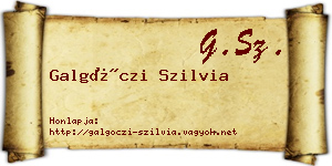 Galgóczi Szilvia névjegykártya
